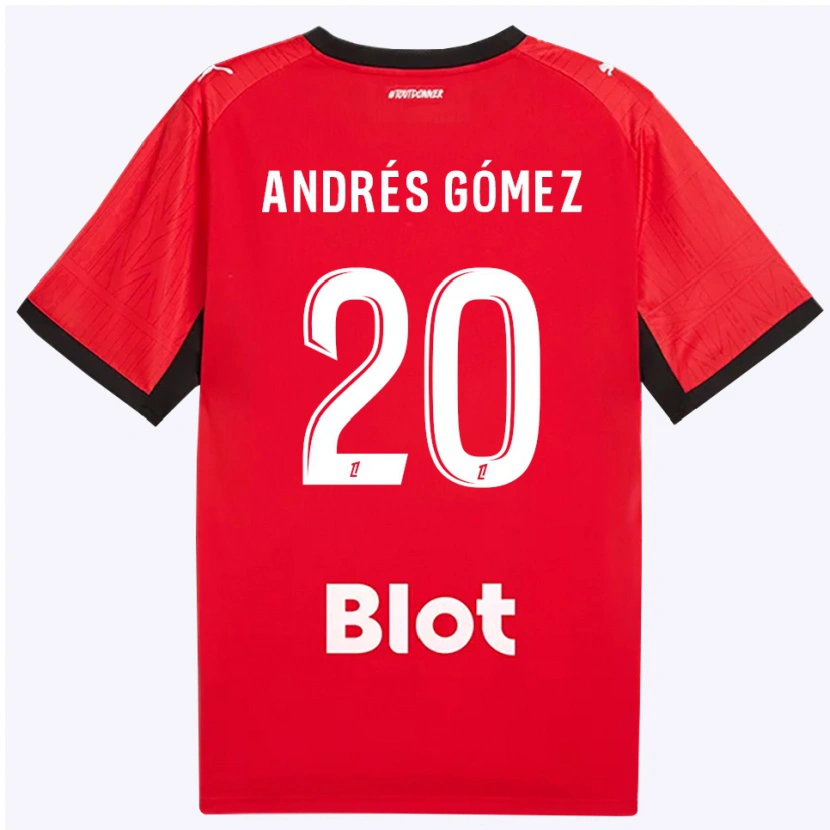 Danxen Homem Camisola Carlos Andrés Gómez #20 Vermelho Preto Branco Principal 2026/27 Camisa Brasil