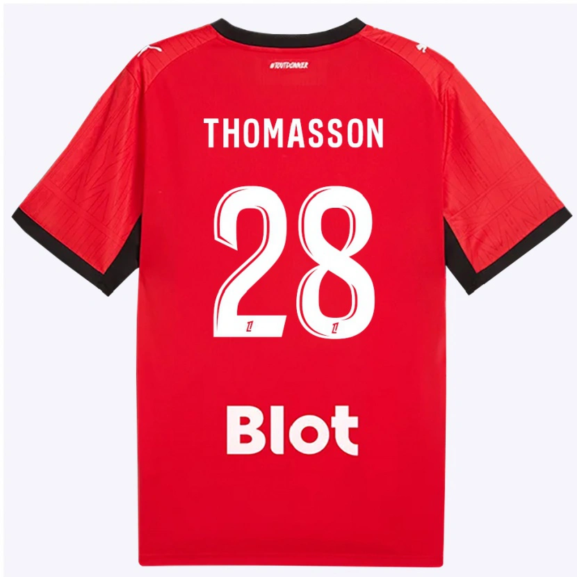 Danxen Homem Camisola Adrien Thomasson #28 Vermelho Preto Branco Principal 2026/27 Camisa Brasil