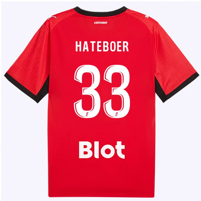 Danxen Homem Camisola Hans Hateboer #33 Vermelho Preto Branco Principal 2026/27 Camisa Brasil