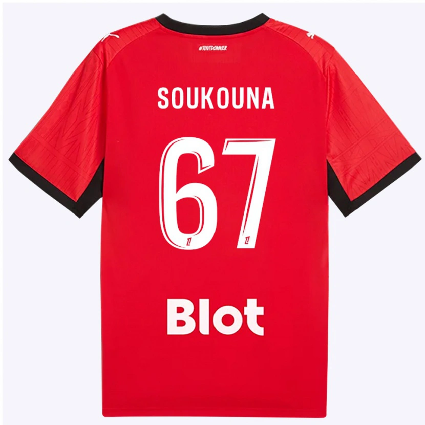 Danxen Homem Camisola Isiaka Soukouna #67 Vermelho Preto Branco Principal 2026/27 Camisa Brasil