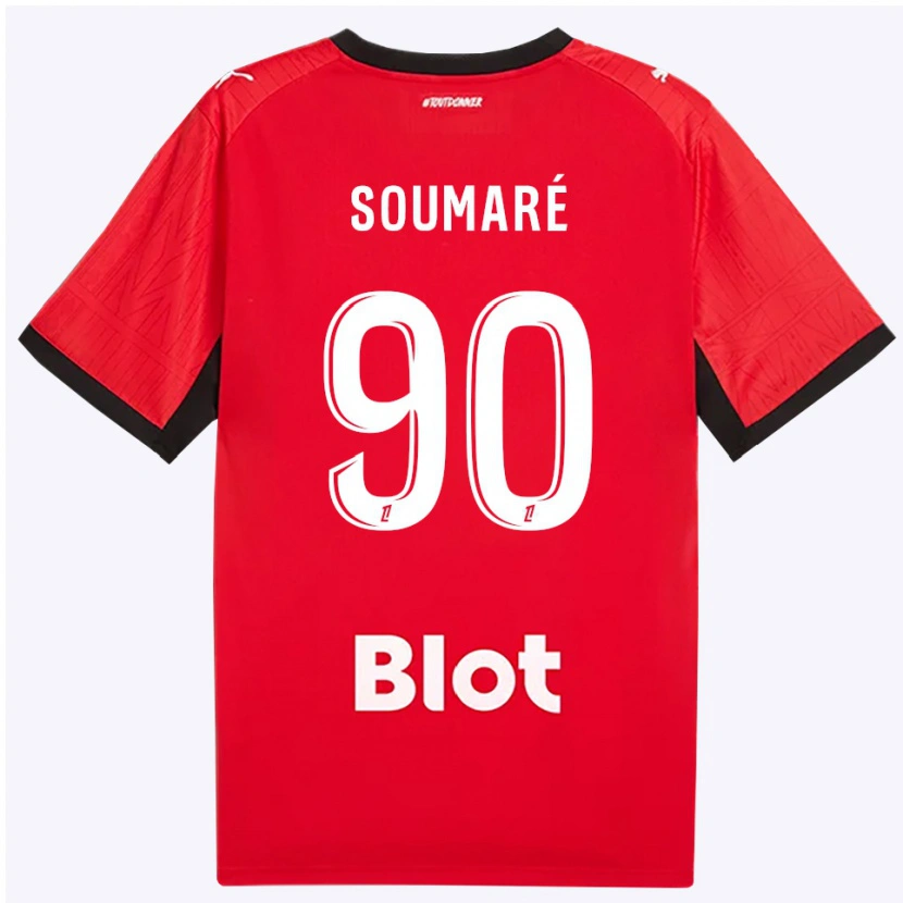 Danxen Homem Camisola Issa Soumaré #90 Vermelho Preto Branco Principal 2026/27 Camisa Brasil