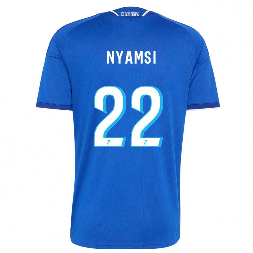 Danxen Homem Camisola Gerzino Nyamsi #22 Azul Real Branco Principal 2026/27 Camisa Brasil