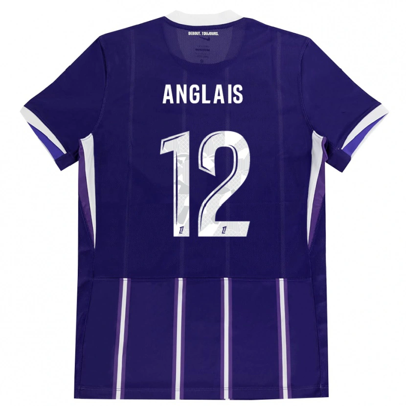 Danxen Homem Camisola Anaëlle Anglais #12 Roxo Branco Principal 2026/27 Camisa Brasil