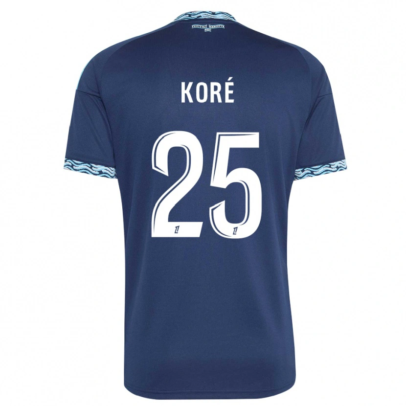 Danxen Homem Camisola Yoan Koré #25 Azul Aço Branco Principal 2026/27 Camisa Brasil