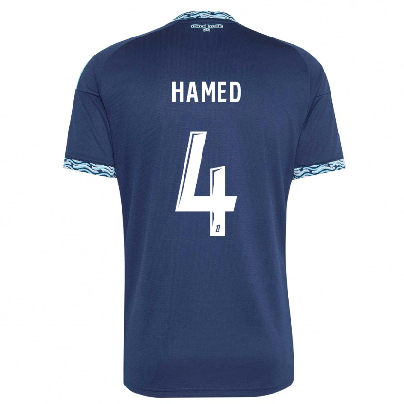 Danxen Homem Camisola Noah Hamed #4 Azul Aço Branco Principal 2026/27 Camisa Brasil