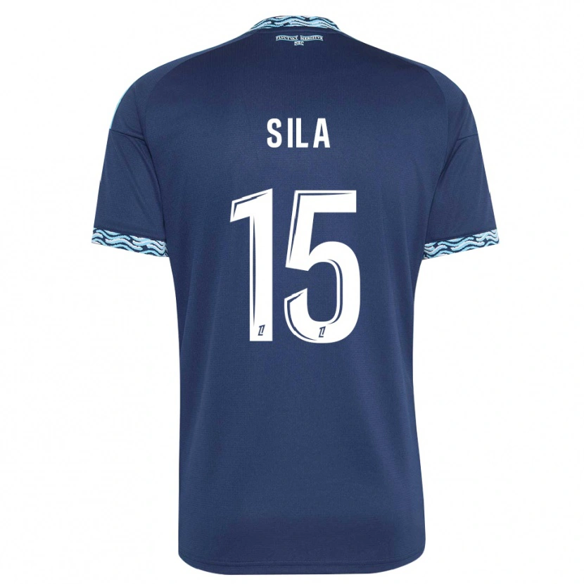 Danxen Homem Camisola Oumar Sila #15 Azul Aço Branco Principal 2026/27 Camisa Brasil