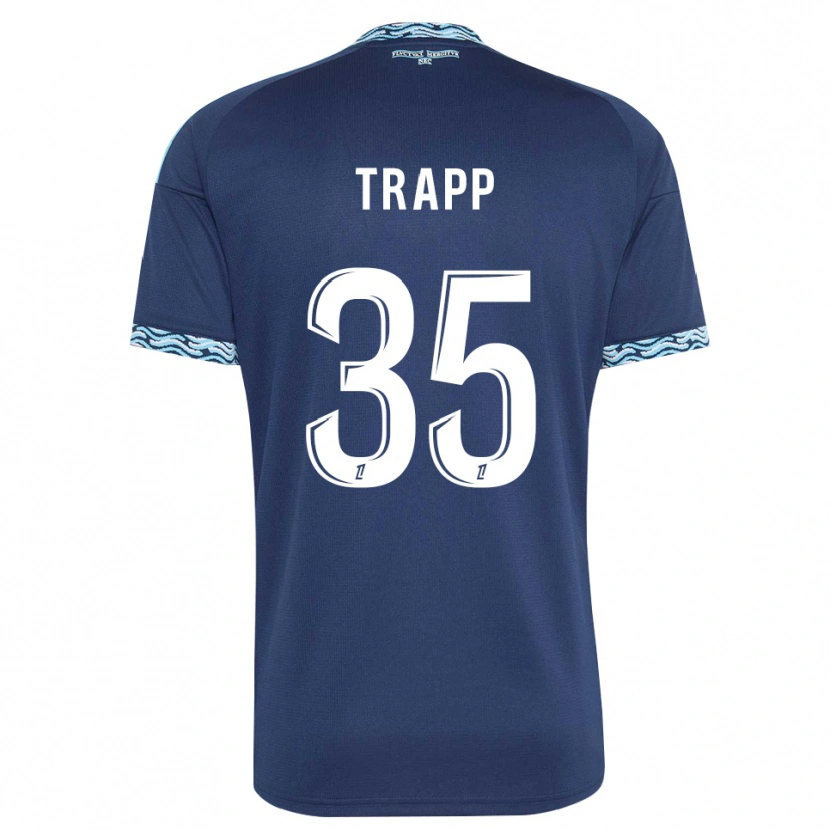 Danxen Homem Camisola Kevin Trapp #35 Azul Aço Branco Principal 2026/27 Camisa Brasil