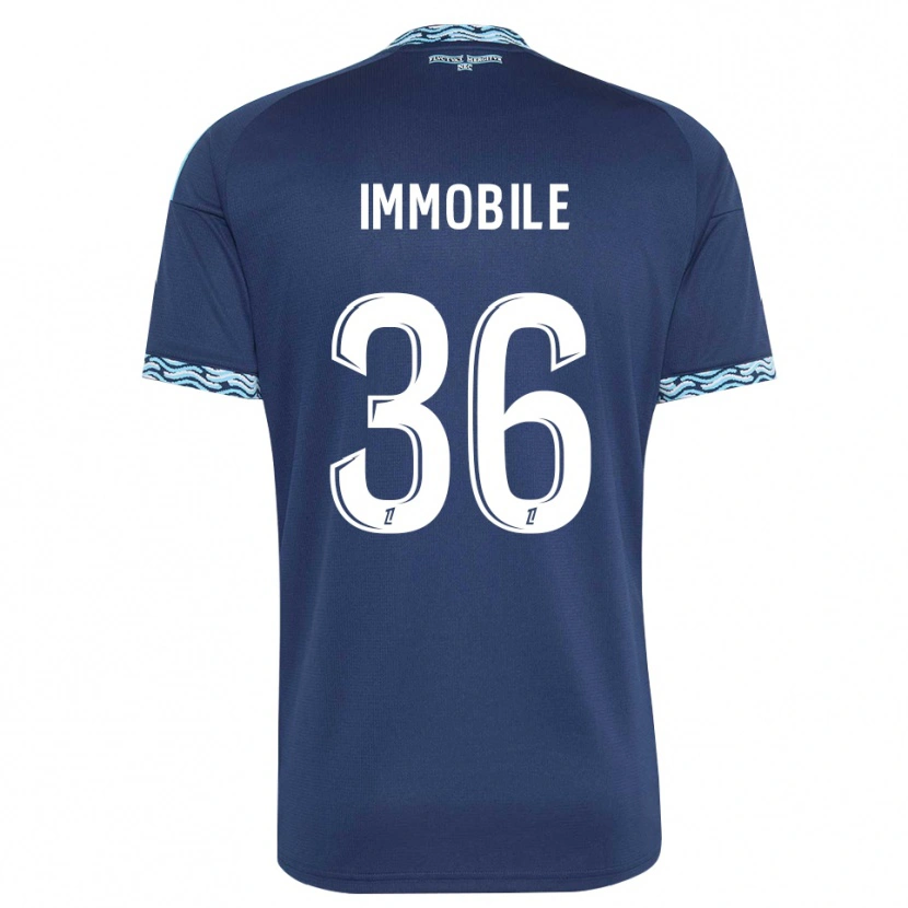 Danxen Homem Camisola Ciro Immobile #36 Azul Aço Branco Principal 2026/27 Camisa Brasil