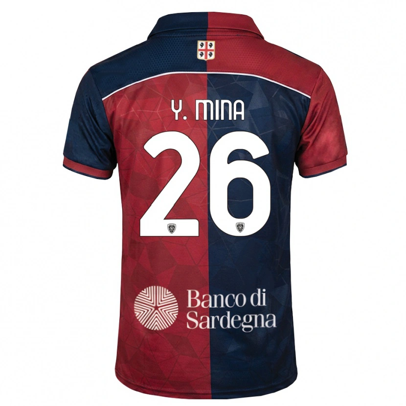 Danxen Homem Camisola Yerry Mina #26 Bordô Azul Real Principal 2026/27 Camisa Brasil