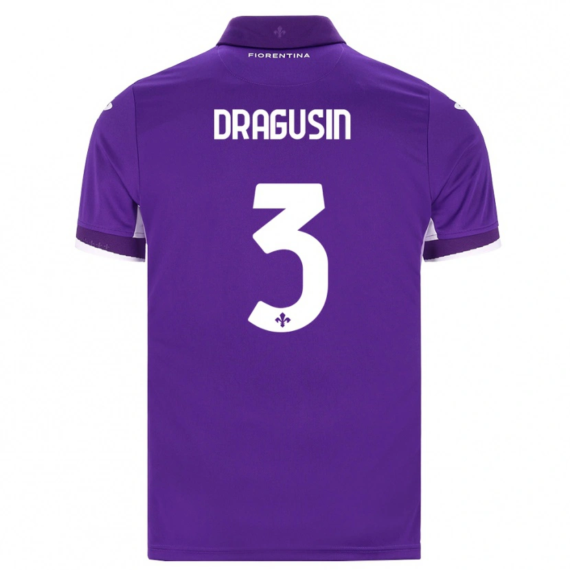 Danxen Homem Camisola Radu Drăgușin #3 Roxo Branco Rosa Principal 2026/27 Camisa Brasil