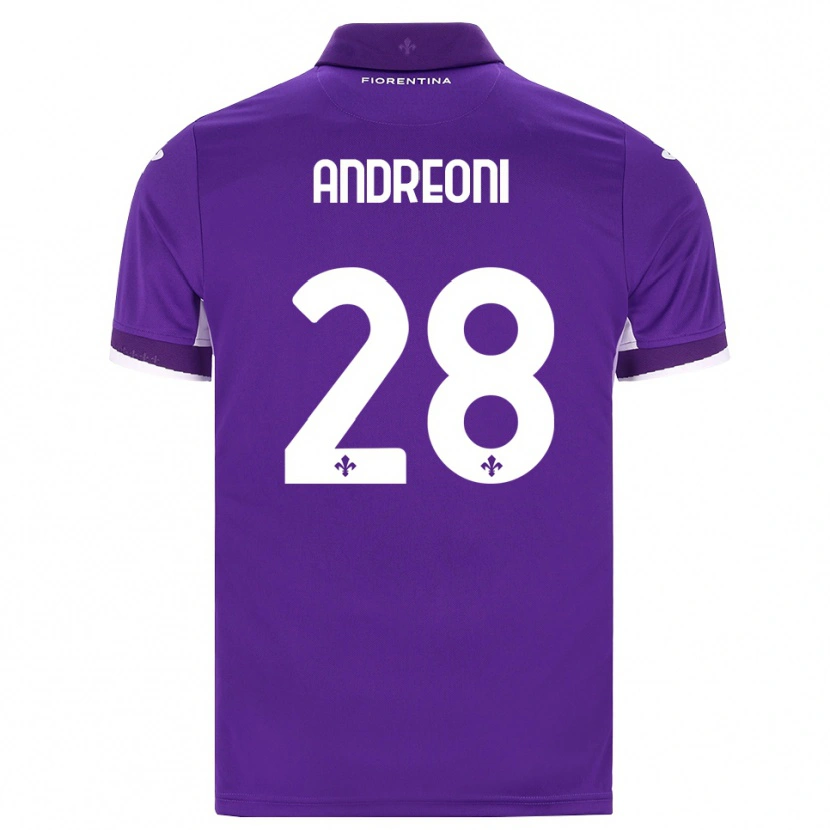Danxen Homem Camisola Caterina Andreoni #28 Roxo Branco Rosa Principal 2026/27 Camisa Brasil