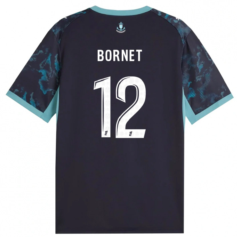 Danxen Homem Camisola Camille Bornet #12 Turquesa Pálida Branco Preto Alternativa 2026/27 Camisa Brasil