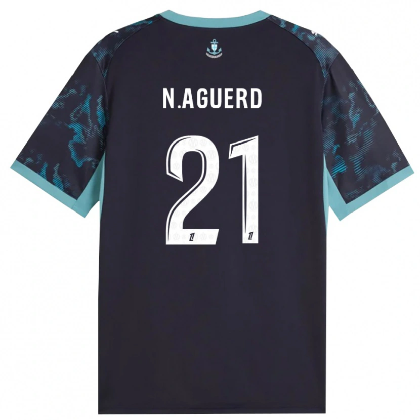 Danxen Homem Camisola Nayef Aguerd #21 Turquesa Pálida Branco Preto Alternativa 2026/27 Camisa Brasil