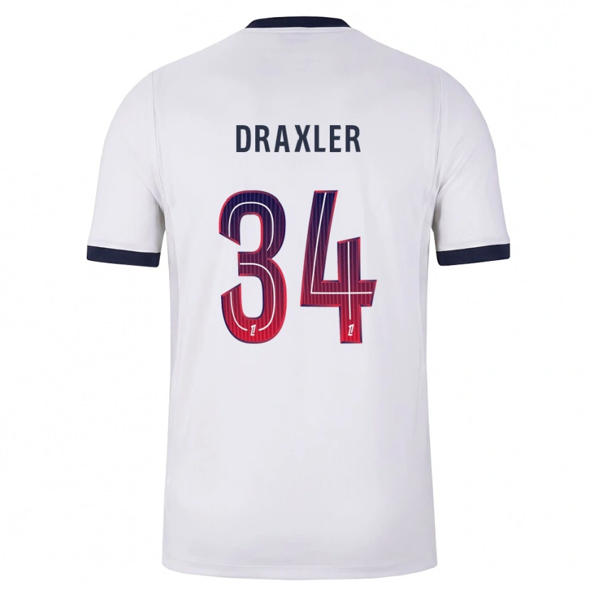 Danxen Homem Camisola Julian Draxler #34 Branco Preto Vermelho Alternativa 2026/27 Camisa Brasil