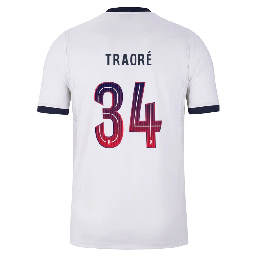 Danxen Homem Camisola Naolia Traoré #34 Branco Preto Vermelho Alternativa 2026/27 Camisa Brasil