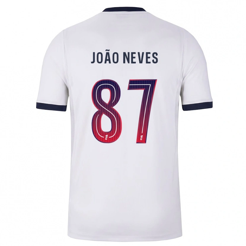 Danxen Homem Camisola João Neves #87 Branco Preto Vermelho Alternativa 2026/27 Camisa Brasil