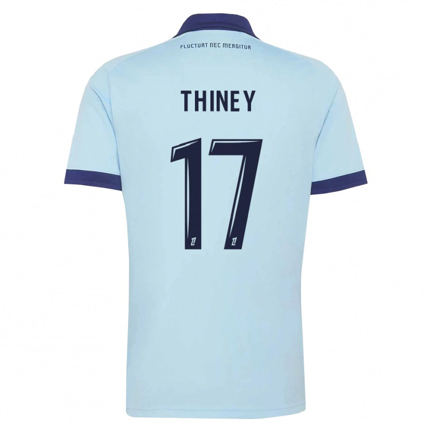 Danxen Homem Camisola Gaëtane Thiney #17 Azul Centáurea Preto Alternativa 2026/27 Camisa Brasil