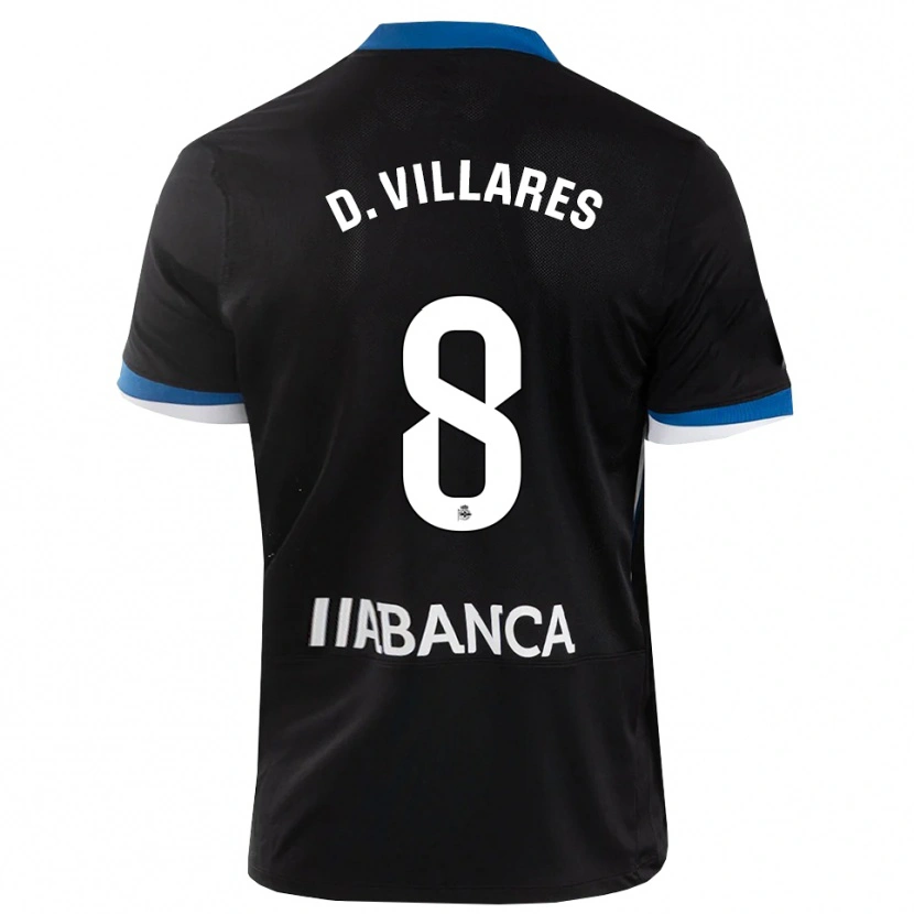 Danxen Homem Camisola Diego Villares #8 Preto Branco Azul Alternativa 2026/27 Camisa Brasil