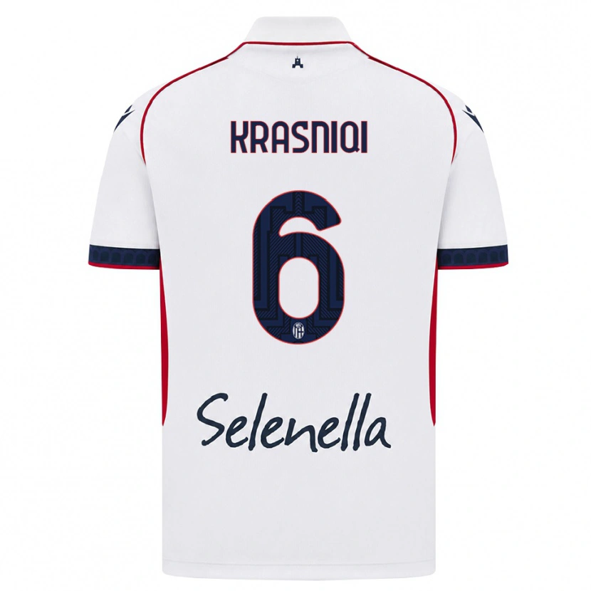 Danxen Homem Camisola Besalet Krasniqi #6 Branco Vermelho Azul Real Alternativa 2026/27 Camisa Brasil