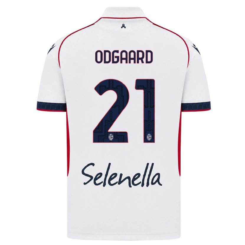 Danxen Homem Camisola Jens Odgaard #21 Branco Vermelho Azul Real Alternativa 2026/27 Camisa Brasil