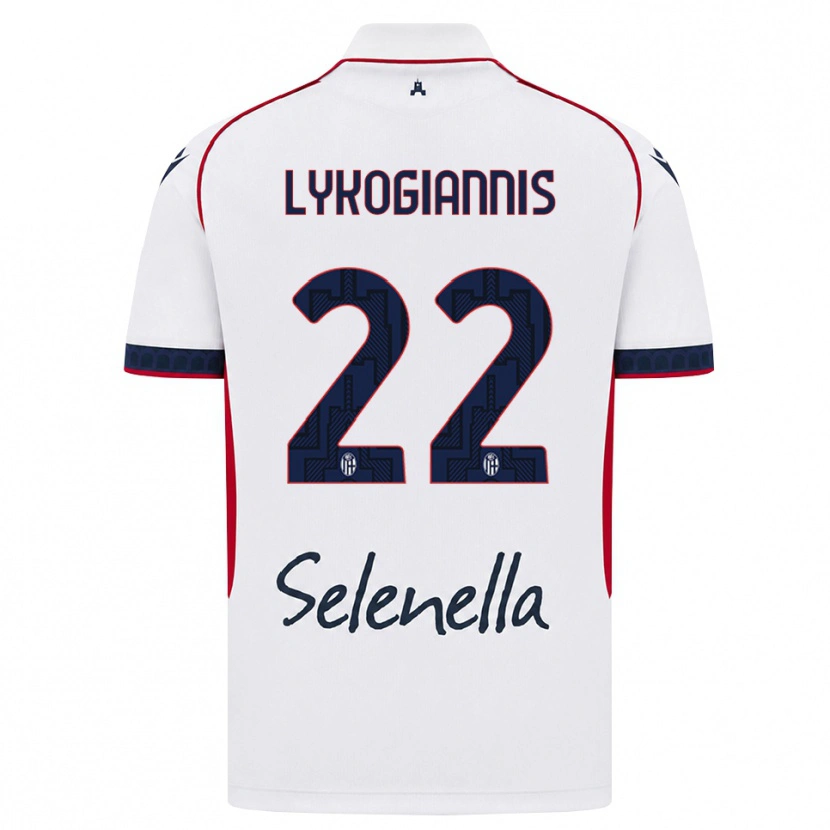 Danxen Homem Camisola Charalampos Lykogiannis #22 Branco Vermelho Azul Real Alternativa 2026/27 Camisa Brasil
