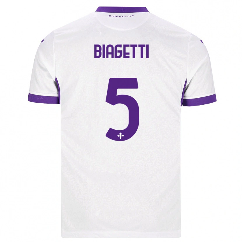 Danxen Homem Camisola Christian Biagetti #5 Branco Roxo Alternativa 2026/27 Camisa Brasil