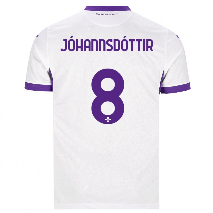 Danxen Homem Camisola Alexandra Jóhannsdóttir #8 Branco Roxo Alternativa 2026/27 Camisa Brasil