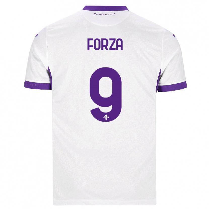 Danxen Homem Camisola Francesco Forza #9 Branco Roxo Alternativa 2026/27 Camisa Brasil