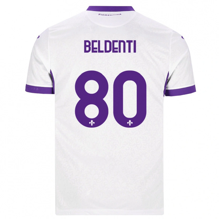 Danxen Homem Camisola Dennis Beldenti #80 Branco Roxo Alternativa 2026/27 Camisa Brasil