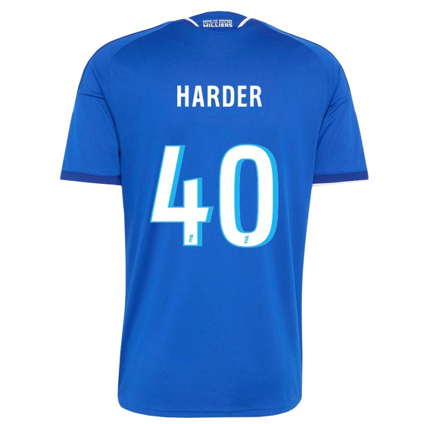 Danxen Homem Camisola Conrad Harder #40 Azul Real Branco Principal 2026/27 Camisa Brasil