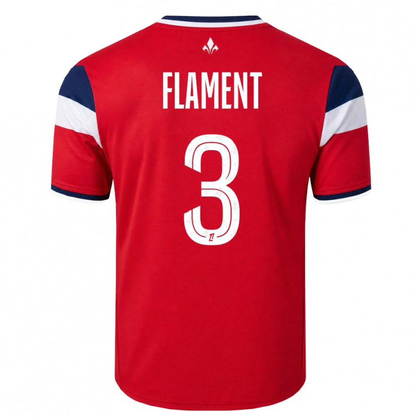 Danxen Mulher Camisola Corentin Flament #3 Vermelho Branco Azul Real Principal 2026/27 Camisa Brasil