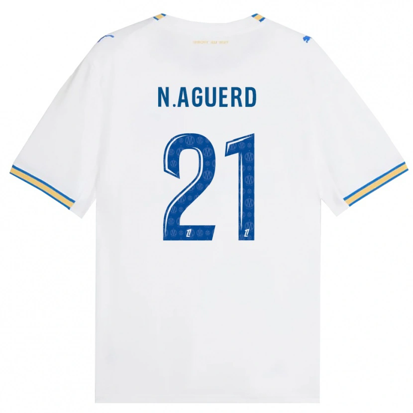 Danxen Mulher Camisola Nayef Aguerd #21 Azul Dodger Branco Principal 2026/27 Camisa Brasil