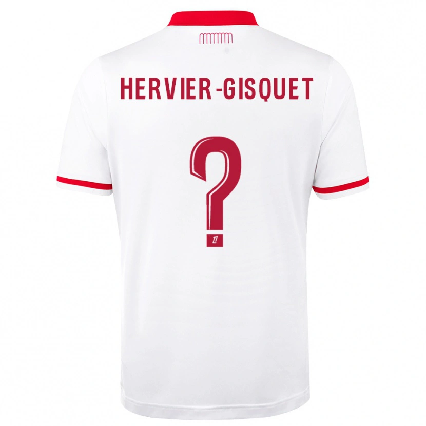 Danxen Mulher Camisola Théo Hervier-Gisquet #0 Vermelho Branco Principal 2026/27 Camisa Brasil