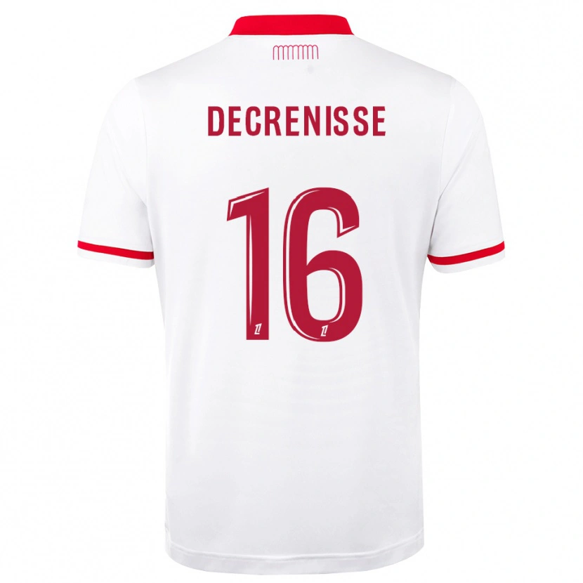 Danxen Mulher Camisola Axel Decrenisse #16 Vermelho Branco Principal 2026/27 Camisa Brasil