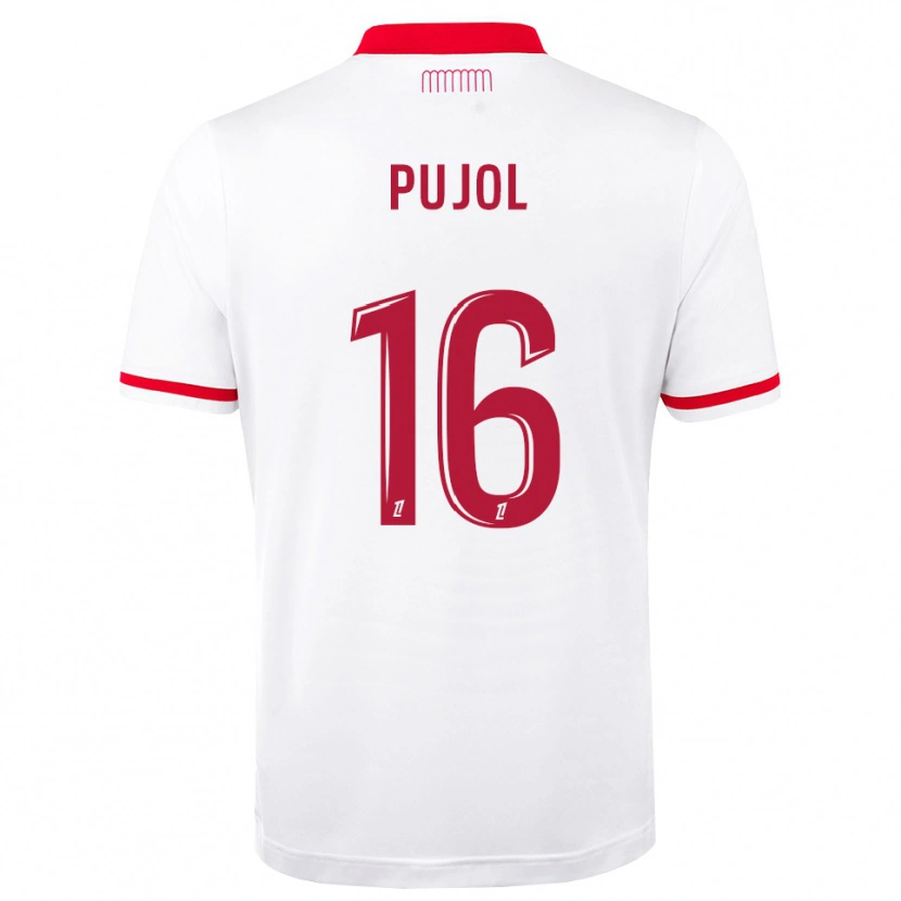Danxen Mulher Camisola Yoann Pujol #16 Vermelho Branco Principal 2026/27 Camisa Brasil