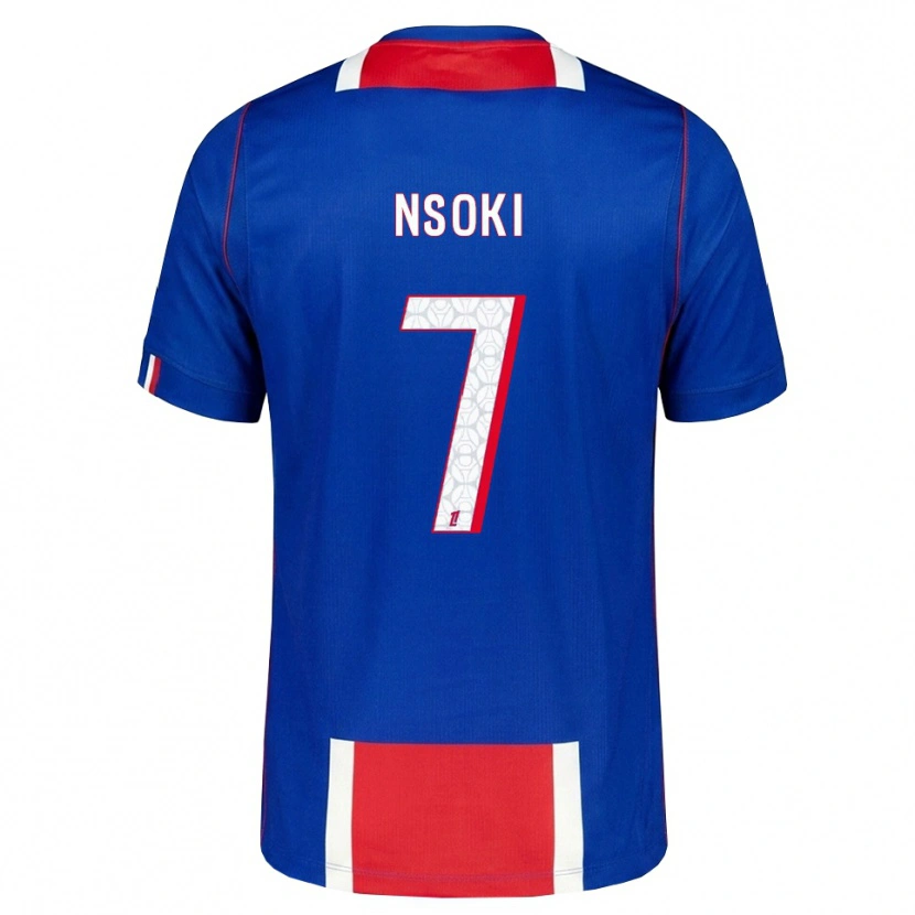 Danxen Mulher Camisola Noah Nsoki #7 Vermelho Branco Azul Principal 2026/27 Camisa Brasil