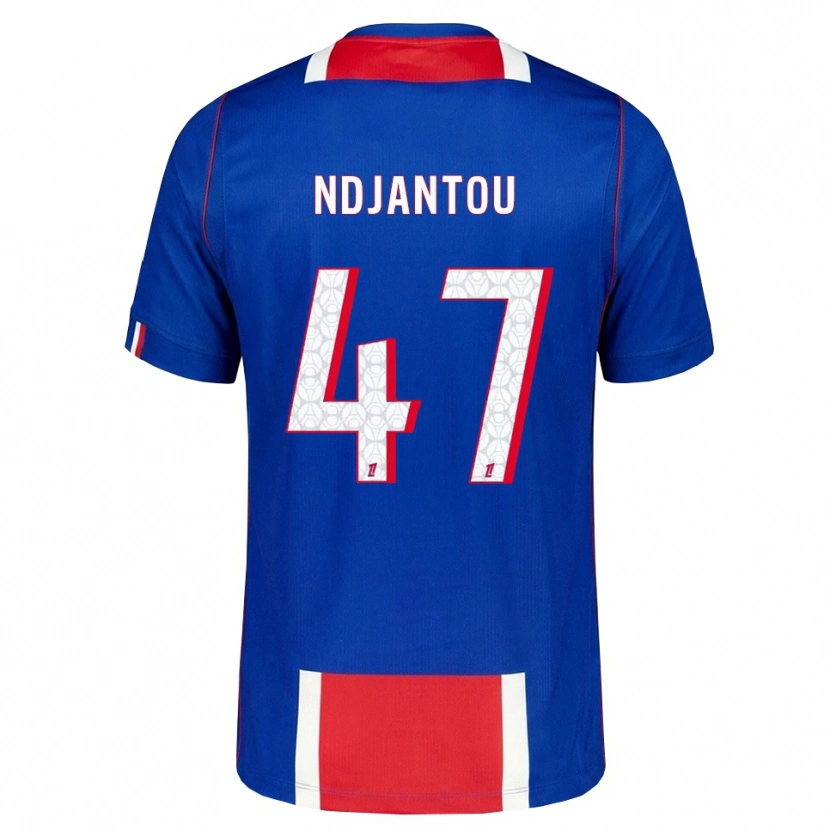 Danxen Mulher Camisola Quentin Ndjantou #47 Vermelho Branco Azul Principal 2026/27 Camisa Brasil