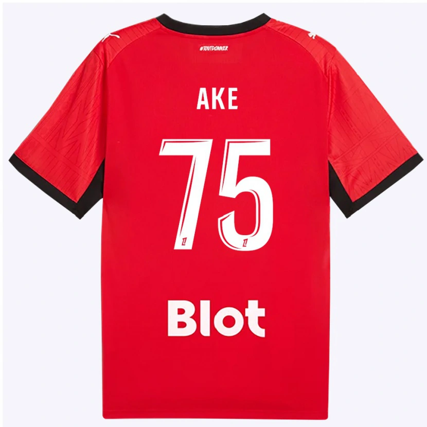 Danxen Mulher Camisola Junior Ake #75 Vermelho Preto Branco Principal 2026/27 Camisa Brasil