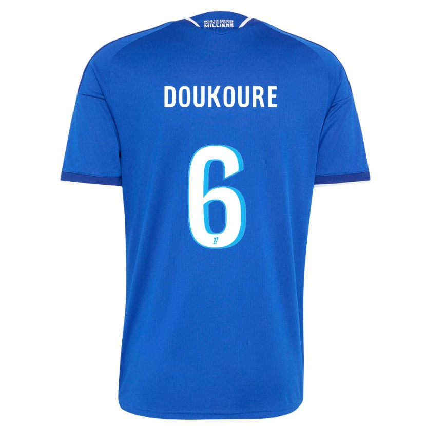 Danxen Mulher Camisola Ismaël Doukouré #6 Azul Real Branco Principal 2026/27 Camisa Brasil