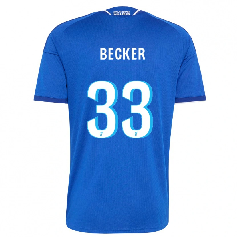 Danxen Mulher Camisola Yoann Becker #33 Azul Real Branco Principal 2026/27 Camisa Brasil