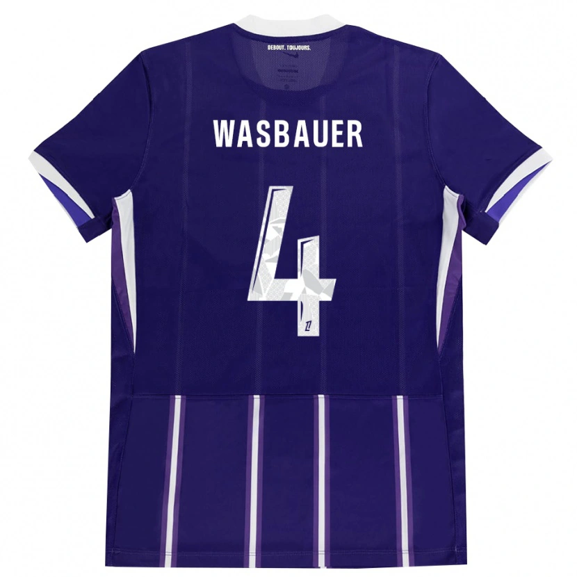 Danxen Mulher Camisola Nicolas Wasbauer #4 Roxo Branco Principal 2026/27 Camisa Brasil