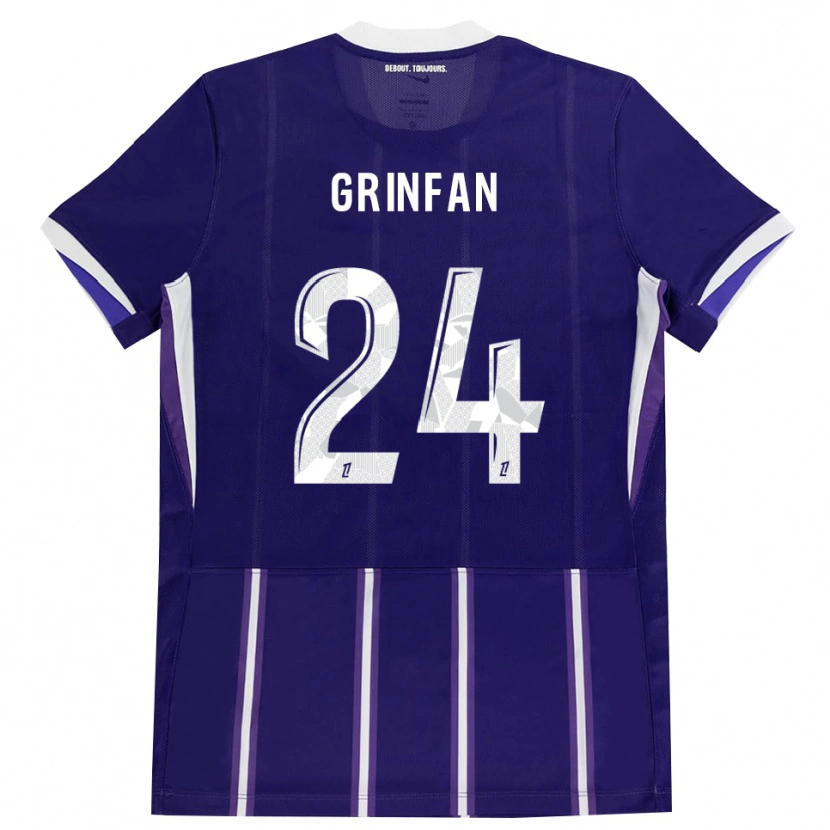 Danxen Mulher Camisola Roma Grinfan #24 Roxo Branco Principal 2026/27 Camisa Brasil