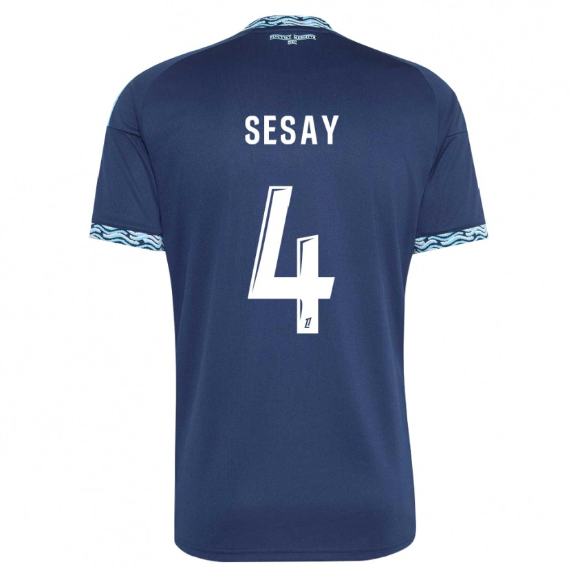 Danxen Mulher Camisola Mohamed Sesay #4 Azul Aço Branco Principal 2026/27 Camisa Brasil