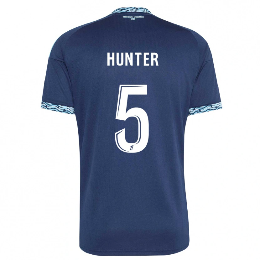Danxen Mulher Camisola Sarah Hunter #5 Azul Aço Branco Principal 2026/27 Camisa Brasil