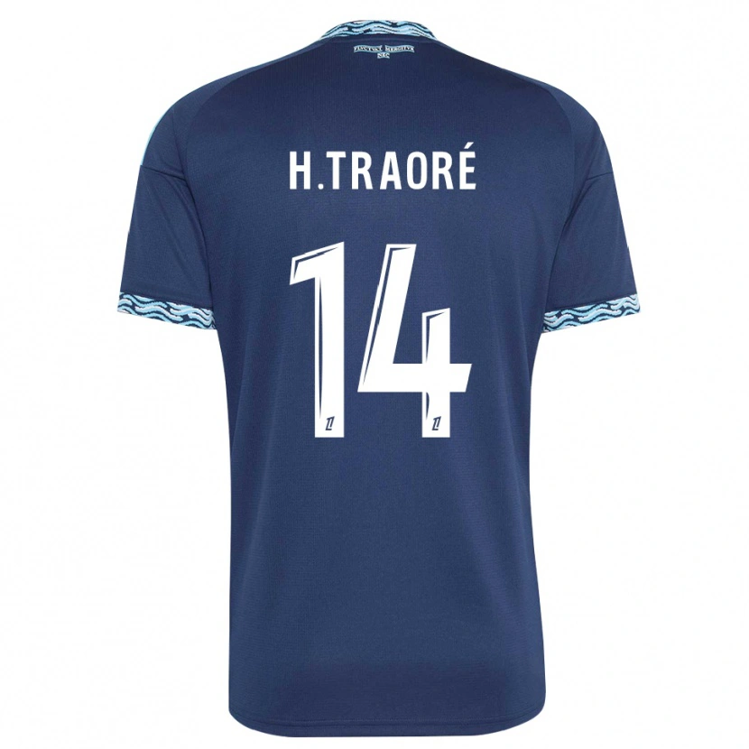 Danxen Mulher Camisola Hamari Traoré #14 Azul Aço Branco Principal 2026/27 Camisa Brasil