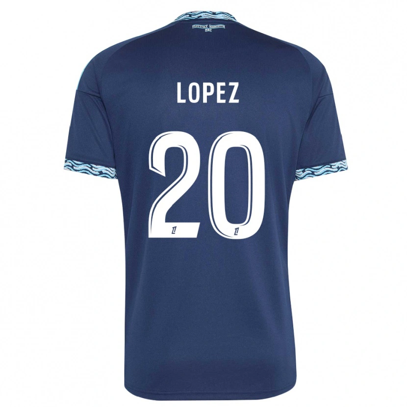 Danxen Mulher Camisola Julien Lopez #20 Azul Aço Branco Principal 2026/27 Camisa Brasil