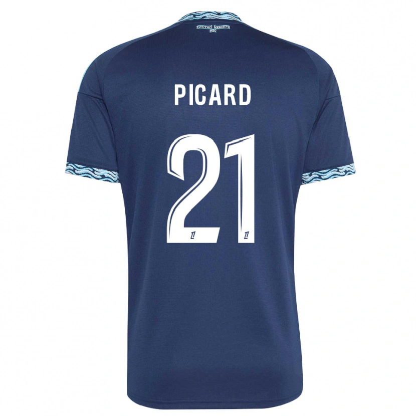 Danxen Mulher Camisola Océane Picard #21 Azul Aço Branco Principal 2026/27 Camisa Brasil