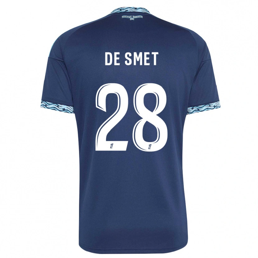 Danxen Mulher Camisola Thibault De Smet #28 Azul Aço Branco Principal 2026/27 Camisa Brasil
