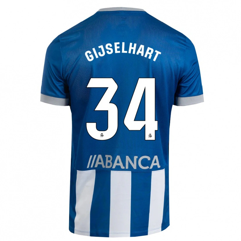 Danxen Mulher Camisola Teun Gijselhart #34 Azul Cinza Branco Principal 2026/27 Camisa Brasil