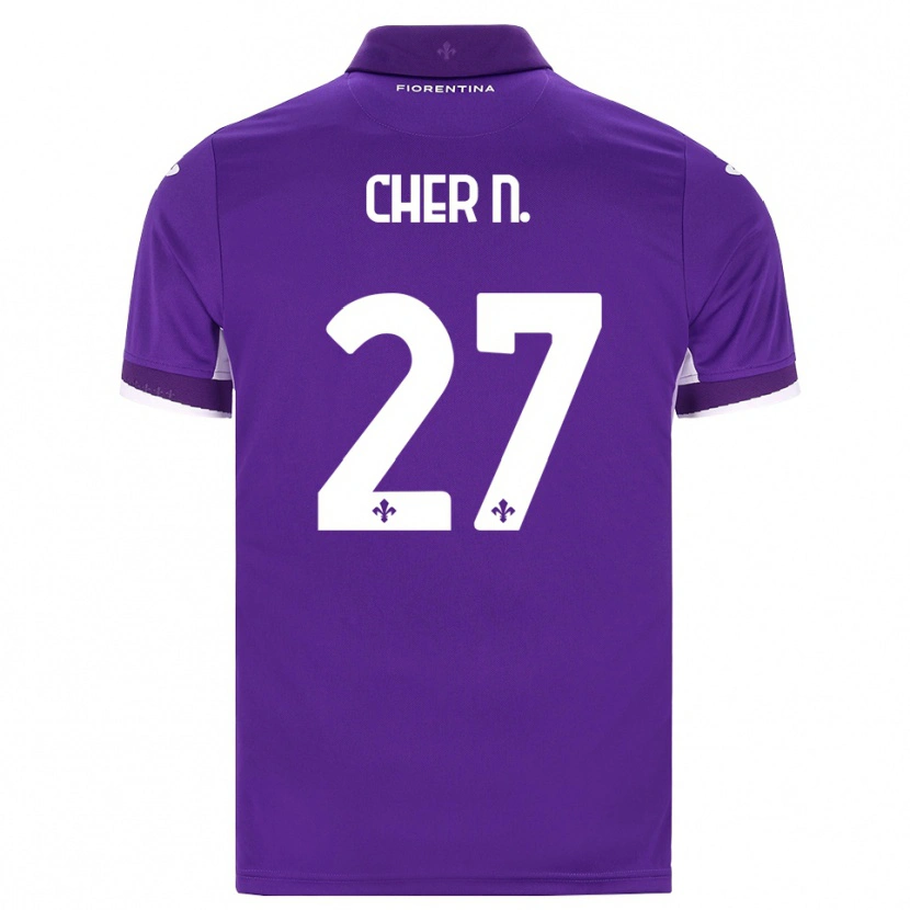 Danxen Mulher Camisola Cher Ndour #27 Roxo Branco Rosa Principal 2026/27 Camisa Brasil